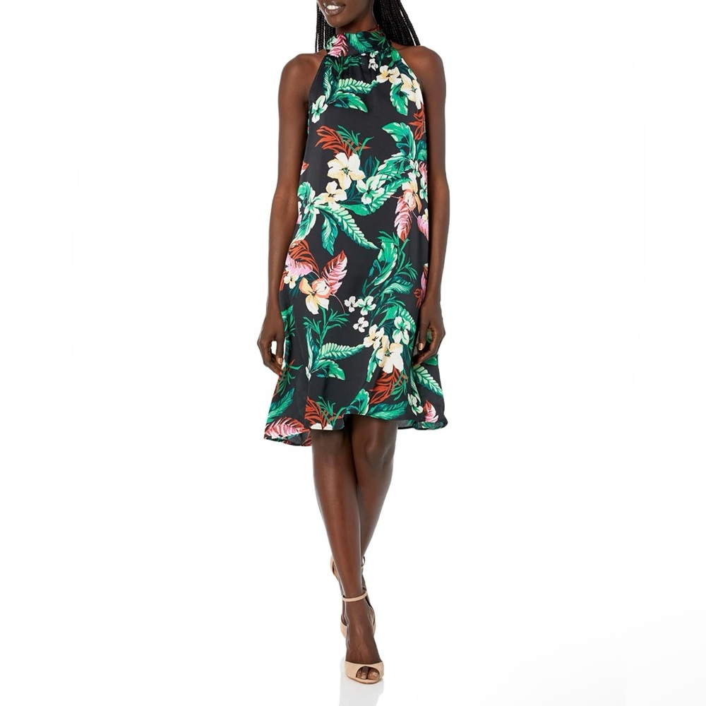 Nine West Halter Style Trapeze Dress with Bow Tie NWT